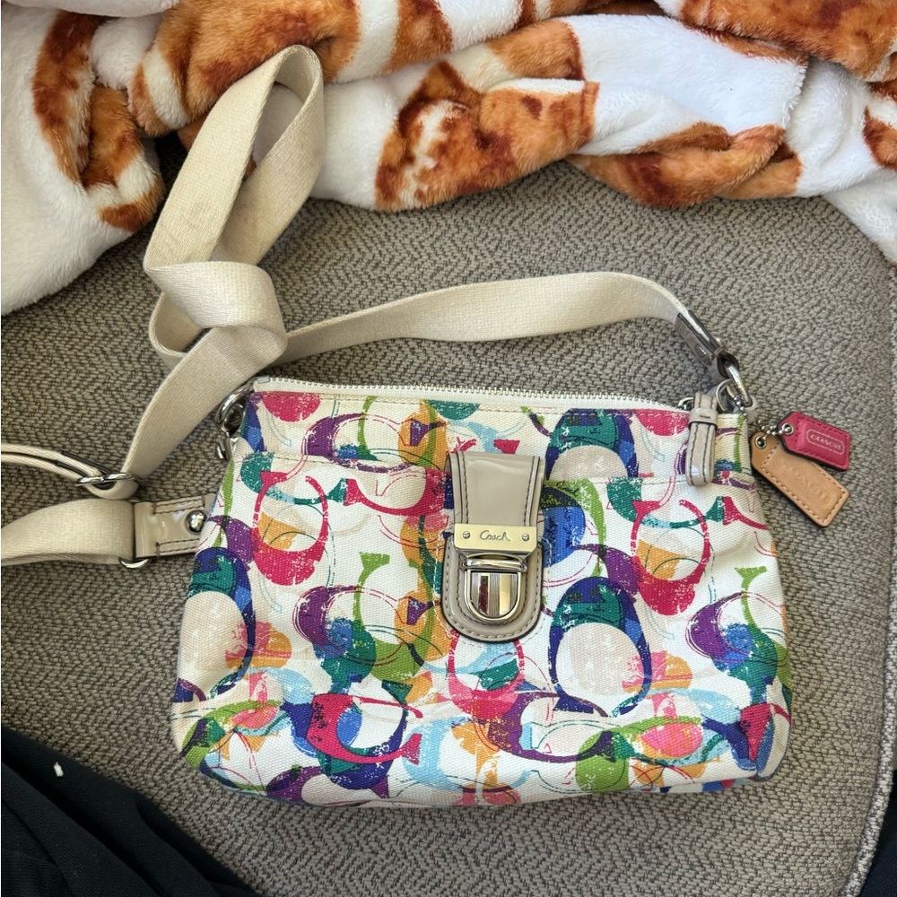 Used Coach Multi-color poppy SwingPack Bag Shoulder/Crossbody